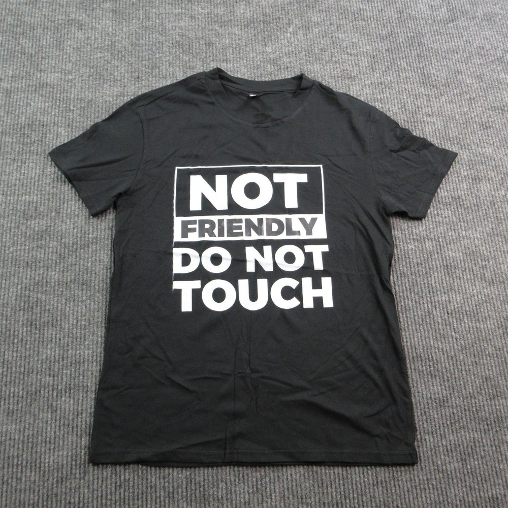 Not Friendly Do Not Touch Shirt Mens M Black Crew Neck PFR New York Graphic Tee